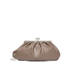 Max Mara Provino Large Nappa Pasticcino Bag in Mud | Clutch Bags | Luxury Shoes 