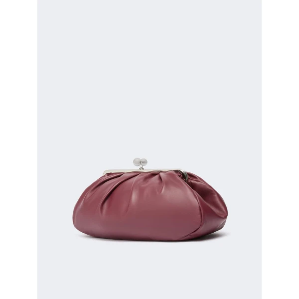 Max Mara Provino Large Nappa Pasticcino Bag in Ruby | Clutch Bags | Luxury Shoes 