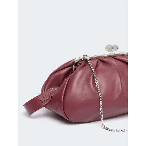 Max Mara Provino Large Nappa Pasticcino Bag in Ruby | Clutch Bags | Luxury Shoes 
