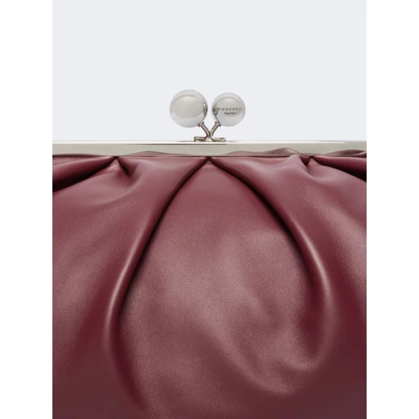Max Mara Provino Large Nappa Pasticcino Bag in Ruby | Clutch Bags | Luxury Shoes 