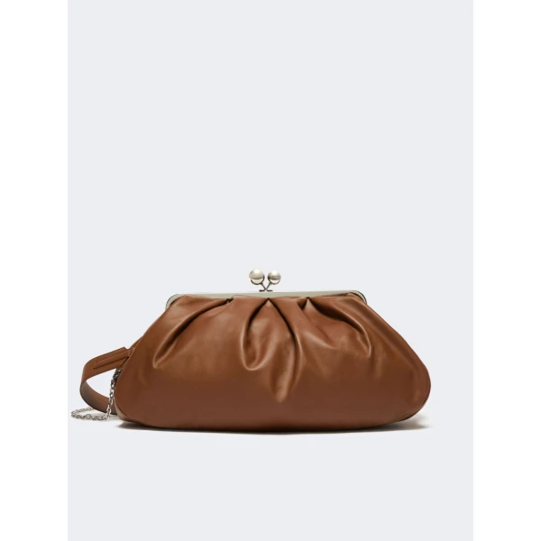 Max Mara Provino Large Nappa Pasticcino Bag in Tobacco | Clutch Bags | Luxury Shoes 