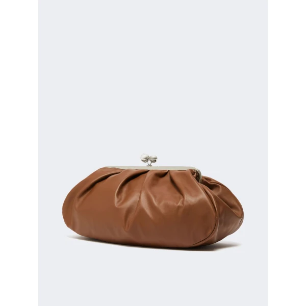 Max Mara Provino Large Nappa Pasticcino Bag in Tobacco | Clutch Bags | Luxury Shoes 