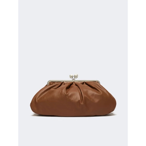 Max Mara Provino Large Nappa Pasticcino Bag in Tobacco | Clutch Bags | Luxury Shoes 