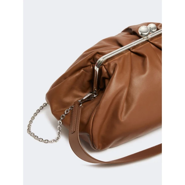 Max Mara Provino Large Nappa Pasticcino Bag in Tobacco | Clutch Bags | Luxury Shoes 