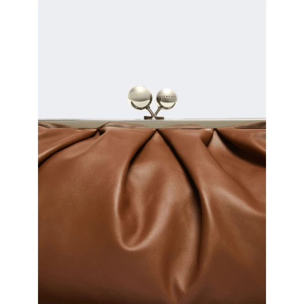 Max Mara Provino Large Nappa Pasticcino Bag in Tobacco | Clutch Bags | Luxury Shoes 