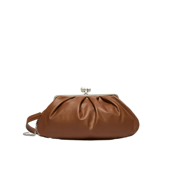 Max Mara Provino Large Nappa Pasticcino Bag in Tobacco | Clutch Bags | Luxury Shoes 