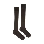 Max Mara Pulcino Ribbed Silk Socks in Dark Grey | Accessories | Luxury Shoes 