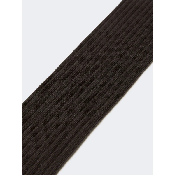 Max Mara Pulcino Ribbed Silk Socks in Dark Grey | Accessories | Luxury Shoes 