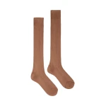 Max Mara Pulcino Ribbed Silk Socks in Tobacco | Accessories | Luxury Shoes 