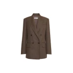 Max Mara Pulvino Wool Batavia Olimpia Jacket in Mud | Blazers | Luxury Shoes 