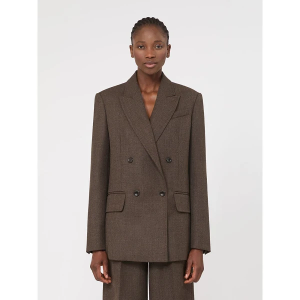 Max Mara Pulvino Wool Batavia Olimpia Jacket in Mud | Blazers | Luxury Shoes 