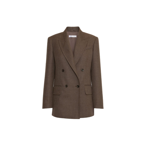 Max Mara Pulvino Wool Batavia Olimpia Jacket in Mud | Blazers | Luxury Shoes 