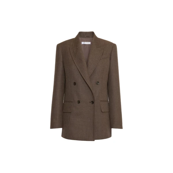 Max Mara Pulvino Wool Batavia Olimpia Jacket in Mud | Blazers | Luxury Shoes 