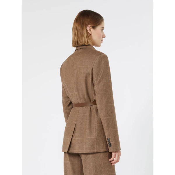 Max Mara Quagga Belted Wool Flannel Blazer in Camel | Blazers | Luxury Shoes 
