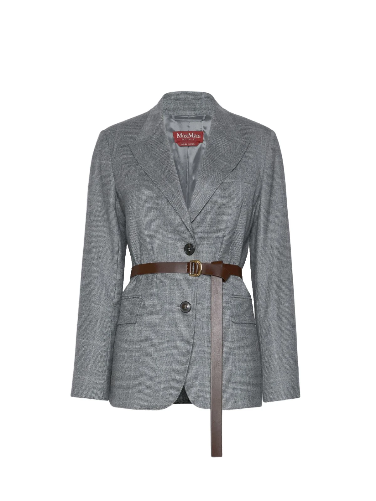 Max Mara Quagga Belted Wool Flannel Blazer in Dark Grey Max Mara Quagga Belted Wool Flannel Blazer in Dark Grey | Blazers | Luxury Shoes