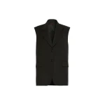 Max Mara Quasar Sleeveless Wool Jacket in Black | Jackets | Luxury Shoes 