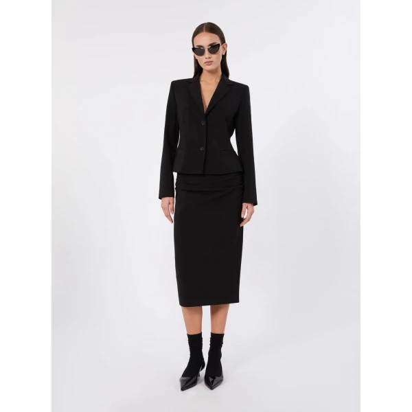 Max Mara Quiete Technical Cady Pencil Skirt in Black | Pencil Skirts | Luxury Shoes 