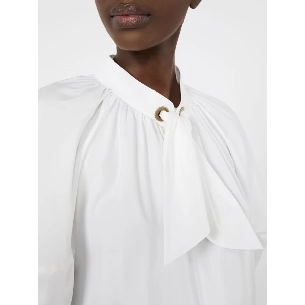 Max Mara Quinoa Oversized Cotton Poplin Shirt in White | Shirts | Luxury Shoes 