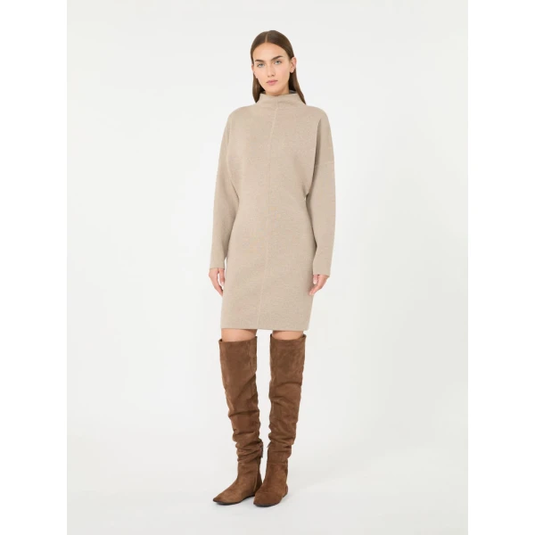 Max Mara Racconto Short Wool and Cashmere Dress in Beige | Mini Dresses | Luxury Shoes 