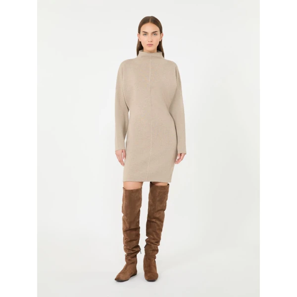 Max Mara Racconto Short Wool and Cashmere Dress in Beige | Mini Dresses | Luxury Shoes 