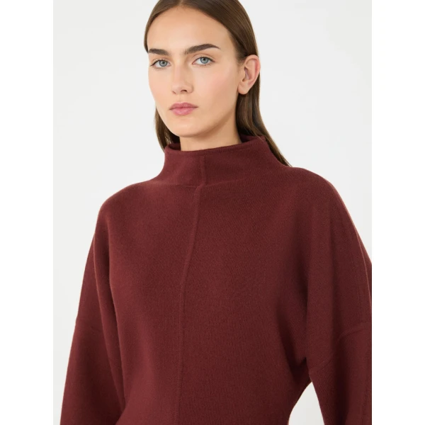 Max Mara Racconto Short Wool and Cashmere Dress in Brown Bordeaux | Mini Dresses | Luxury Shoes 