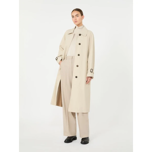 Max Mara Racconto Water-Repellent Gabardine Trench Coat in Albino White | Trench Coat | Luxury Shoes 