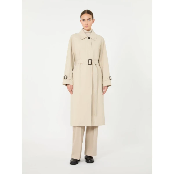 Max Mara Racconto Water-Repellent Gabardine Trench Coat in Albino White | Trench Coat | Luxury Shoes 