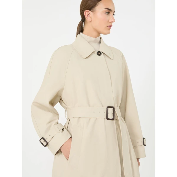 Max Mara Racconto Water-Repellent Gabardine Trench Coat in Albino White | Trench Coat | Luxury Shoes 