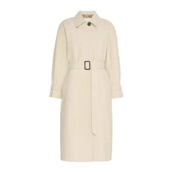 Max Mara Racconto Water-Repellent Gabardine Trench Coat in Albino White | Trench Coat | Luxury Shoes 