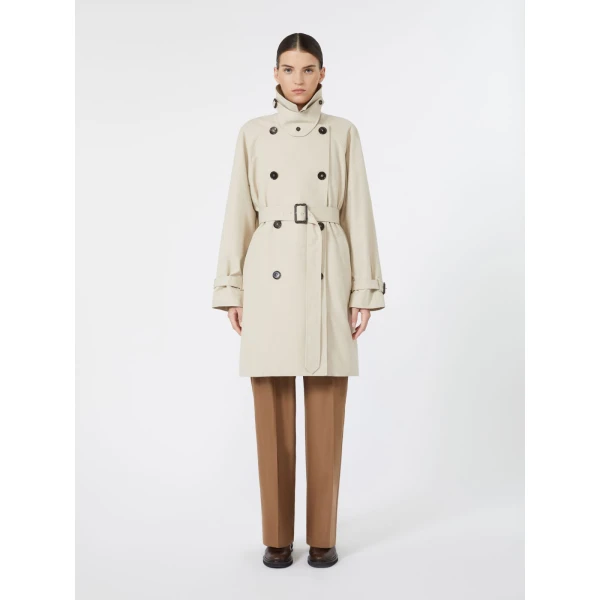 Max Mara Radioso Oversized Water-Repellent Gabardine Trench Coat in Albino White | Trench Coat | Luxury Shoes 