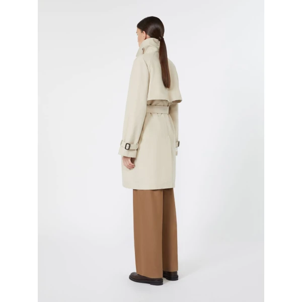 Max Mara Radioso Oversized Water-Repellent Gabardine Trench Coat in Albino White | Trench Coat | Luxury Shoes 