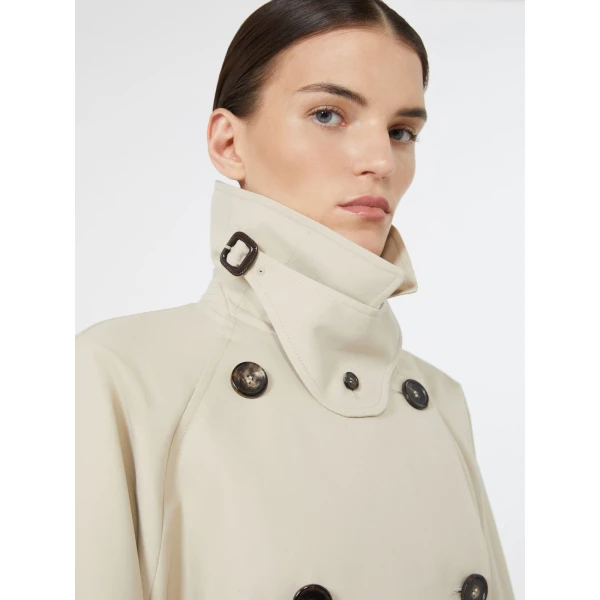 Max Mara Radioso Oversized Water-Repellent Gabardine Trench Coat in Albino White | Trench Coat | Luxury Shoes 