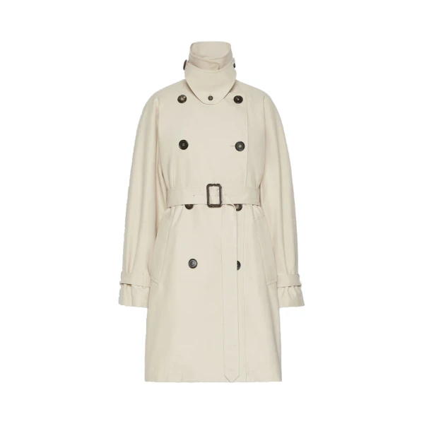 Max Mara Radioso Oversized Water-Repellent Gabardine Trench Coat in Albino White | Trench Coat | Luxury Shoes 