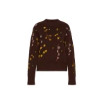 Max Mara Rafia Embroidered Wool Jumper in Dark Brown | Sweaters | Luxury Shoes 