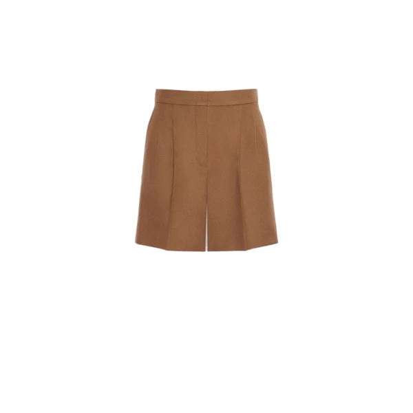 Ragazza Wool Broadcloth Shorts in Tobacco