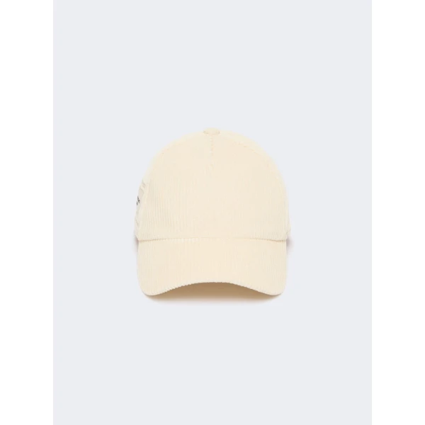Max Mara Ragno Corduroy Baseball Cap in White | Hats | Luxury Shoes 