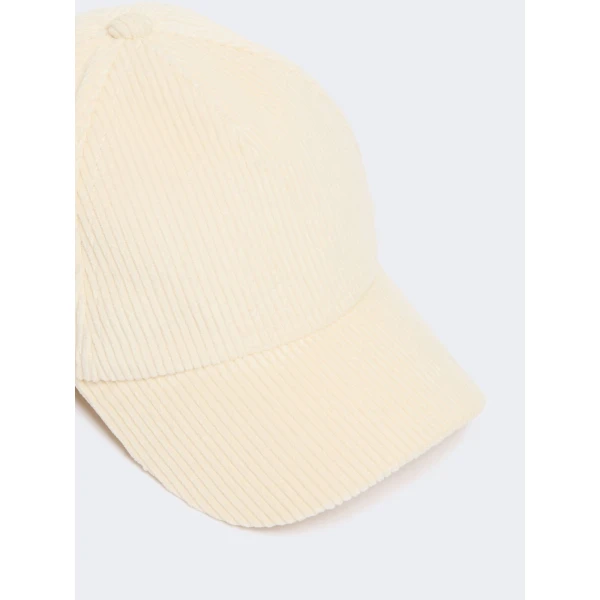 Max Mara Ragno Corduroy Baseball Cap in White | Hats | Luxury Shoes 