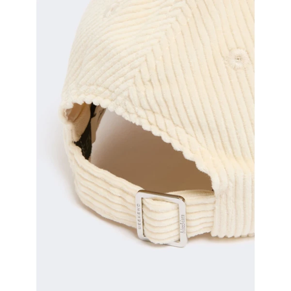 Max Mara Ragno Corduroy Baseball Cap in White | Hats | Luxury Shoes 