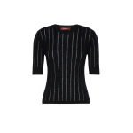 Max Mara Ragno Slim Wool and Silk Sweater in Navy | Sweaters | Luxury Shoes 