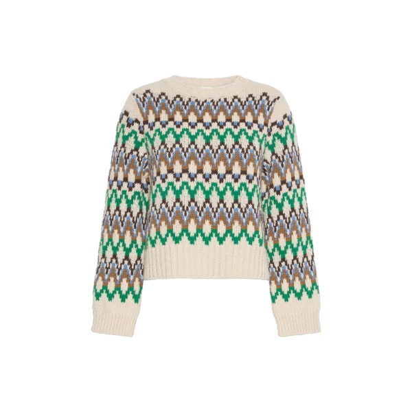 Max Mara Ranch Jacquard Wool and Cashmere Jumper in Green | Sweaters | Luxury Shoes 