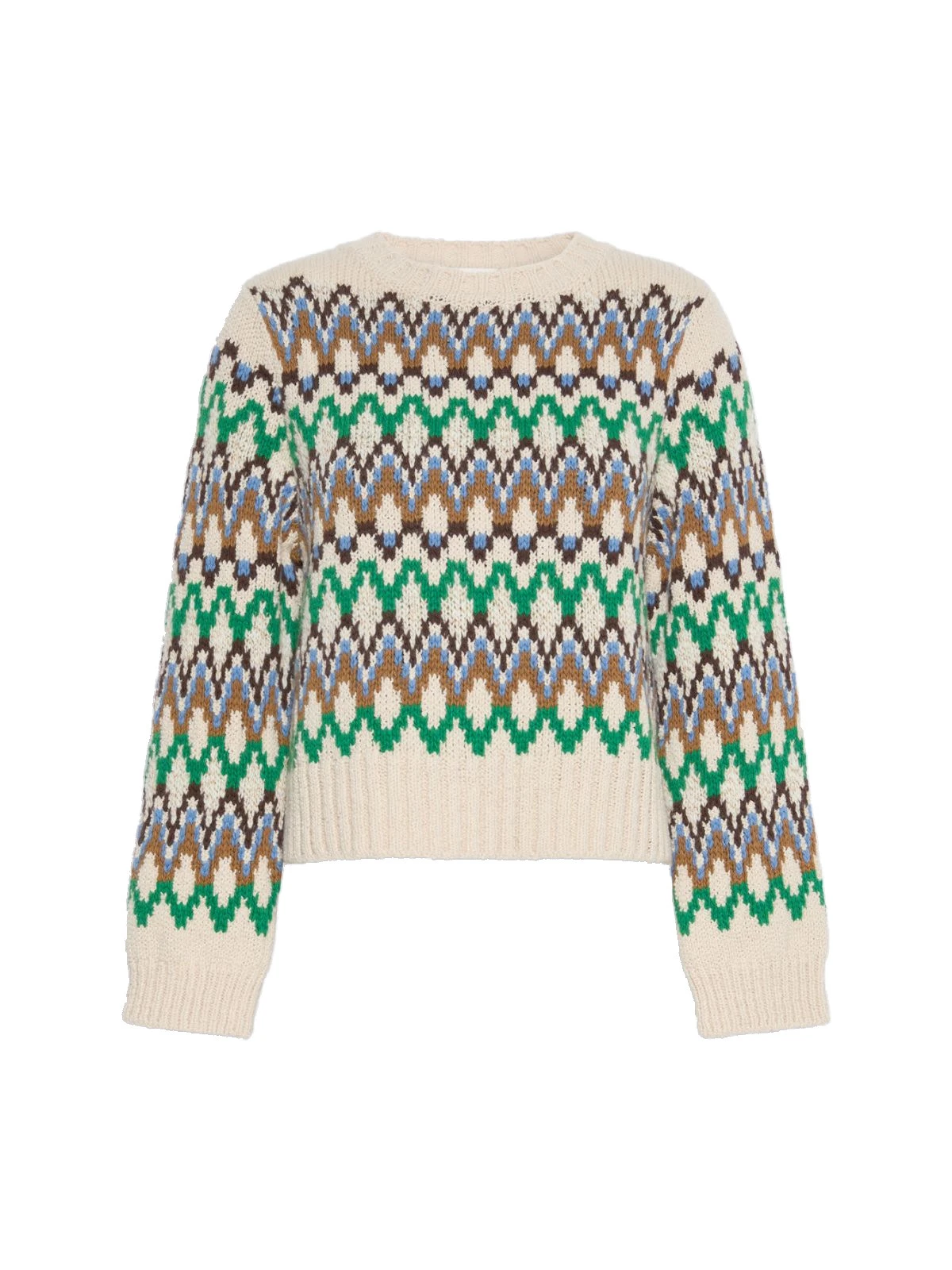 Max Mara Ranch Jacquard Wool and Cashmere Jumper in Green Max Mara Ranch Jacquard Wool and Cashmere Jumper in Green | Sweaters | Luxury Shoes