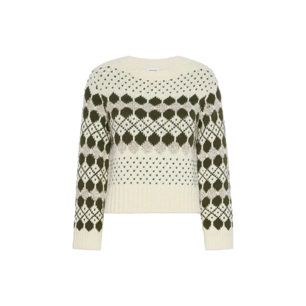 Max Mara Ranch Jacquard Wool and Cashmere Jumper in Khaki | Sweaters | Luxury Shoes 