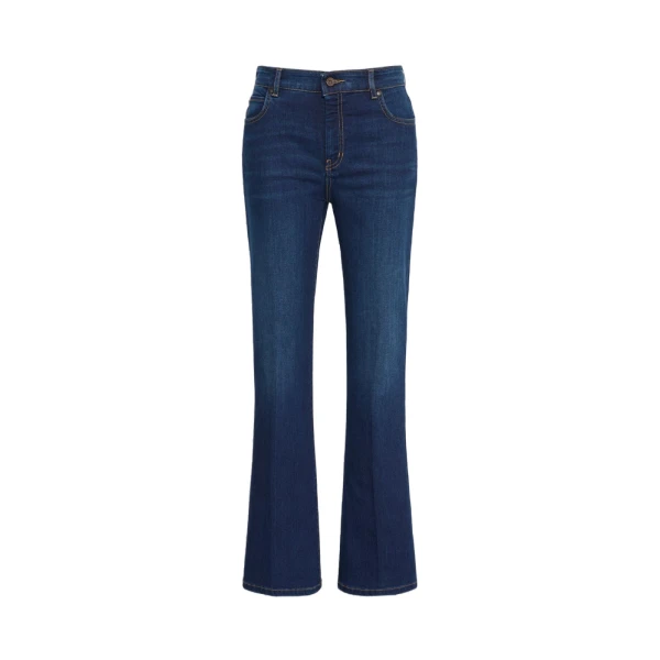 Max Mara Rapallo Slim Super Stretch Denim Jeans in Navy | Denim | Luxury Shoes 