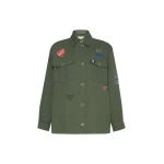 Max Mara Razza Embroidered Cotton Canvas Jacket in Khaki | Blazers | Luxury Shoes 