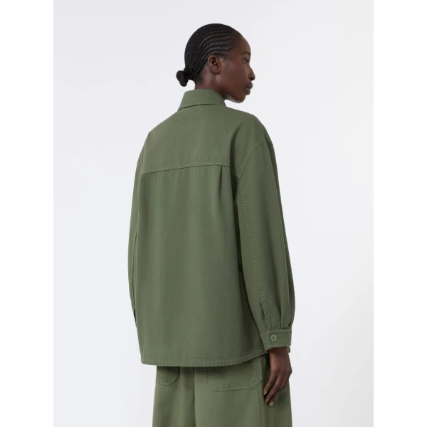 Max Mara Razza Embroidered Cotton Canvas Jacket in Khaki | Blazers | Luxury Shoes 