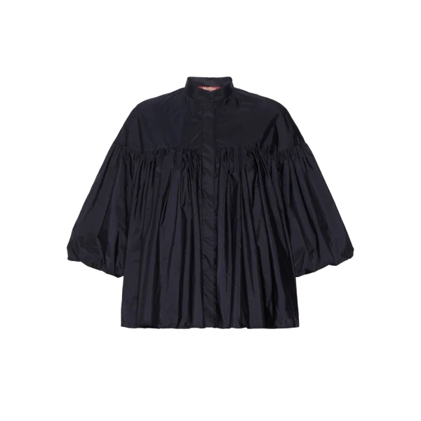 Rea Flared Taffeta Shirt in Ultramarine