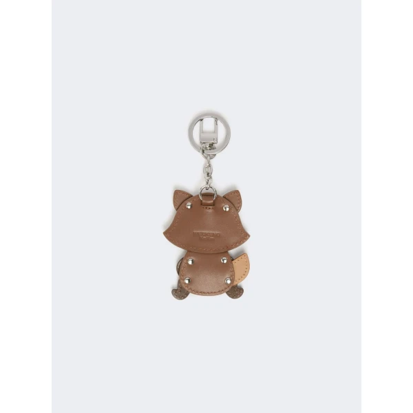 Max Mara Rea Leather Keychain in Tobacco | Bag charms | Luxury Shoes 