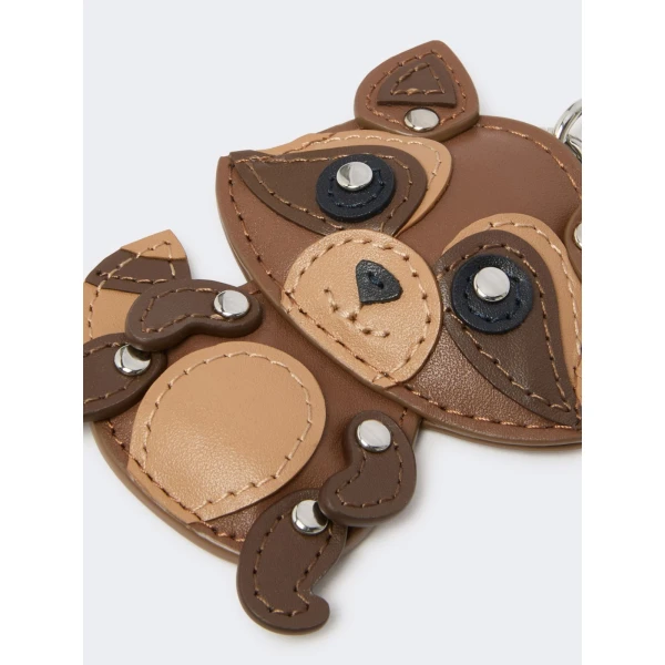 Max Mara Rea Leather Keychain in Tobacco | Bag charms | Luxury Shoes 