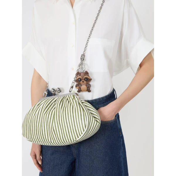 Max Mara Rea Leather Keychain in Tobacco | Bag charms | Luxury Shoes 