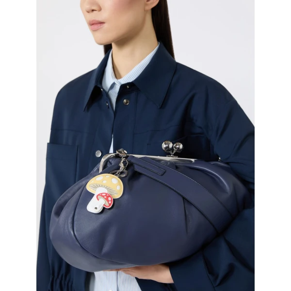Max Mara Rea Leather Keychain in Yellow | Bag charms | Luxury Shoes 